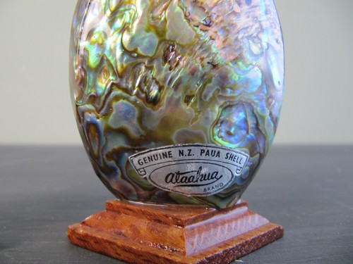New Zealand Paua Shell Salt and Pepper Shakers -Native Wood Base Handmade Craft - Picture 8 of 8