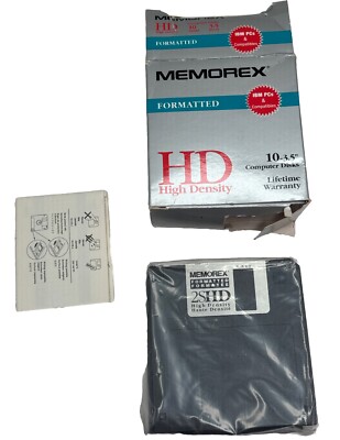 NEW Memorex 10 pack HD 1.44 mb 3.5''  Floppy Disks IBM PC Format