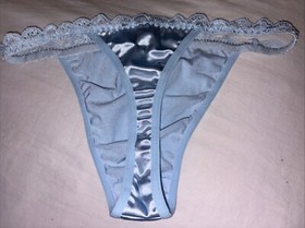 Secret Treasures Vintage Y2K Second Skin L Baby Blue String Bikini Panty  Thong