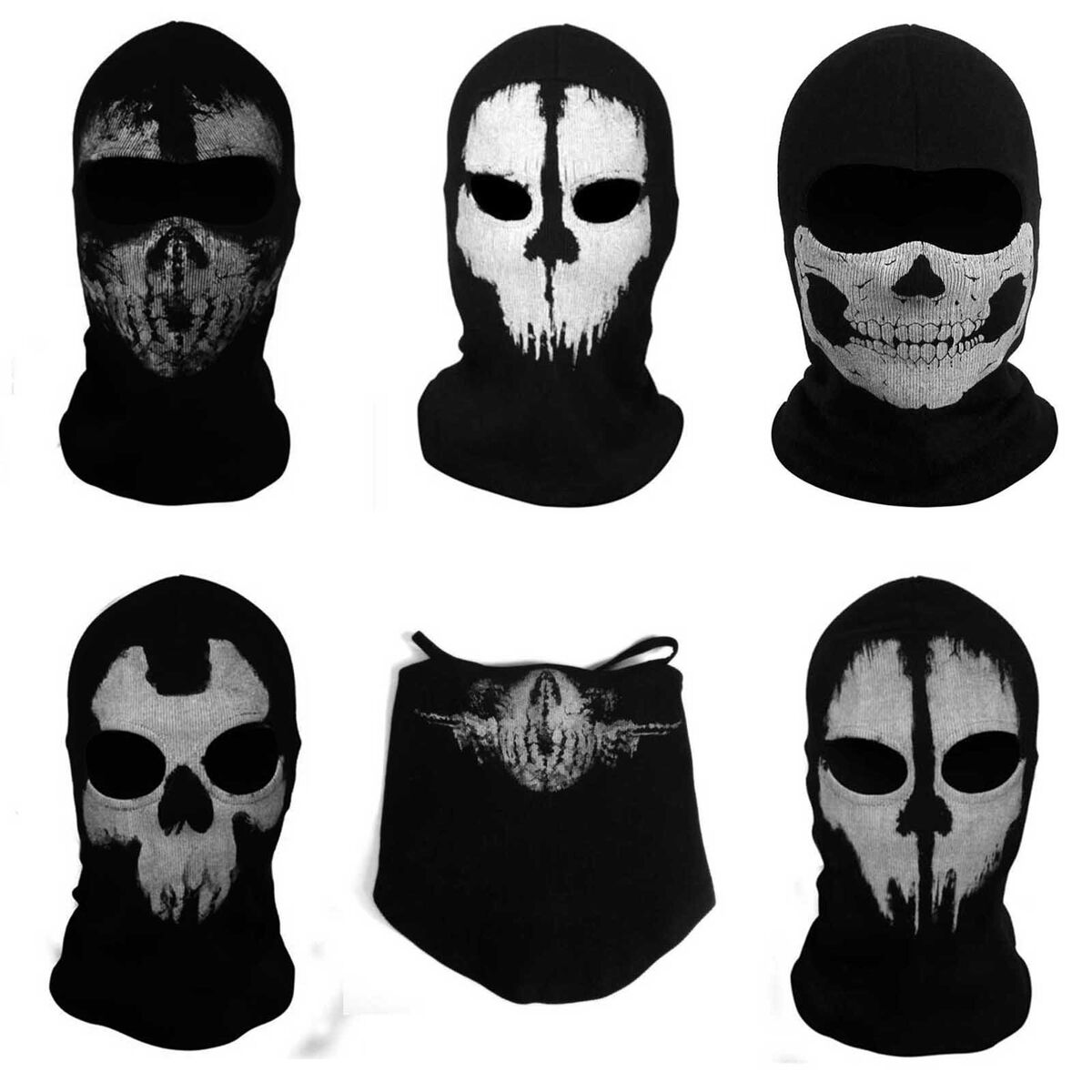 Call Of Duty Ghost Mask Adult Balaclava Hat + Skull Face Mask