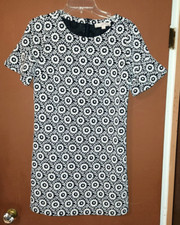 Loft Dress - White and Black Floral Design - Short Sleeve - Women Size XS