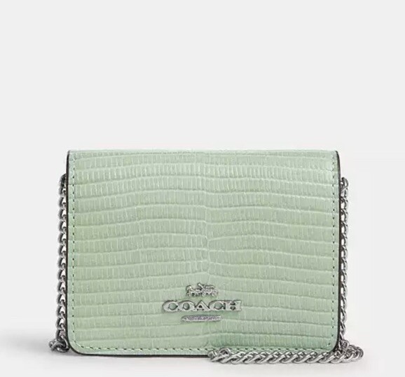 Coach Mini Wallet On A Chain CR372 Crocodile Leather New PICK YOUR