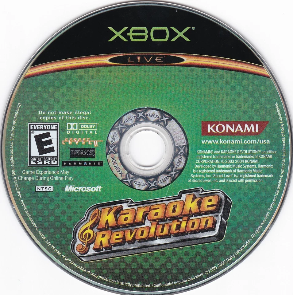 Karaoke Revolution (Microsoft Xbox, 2003) **DISC ONLY** - Image 2 of 2