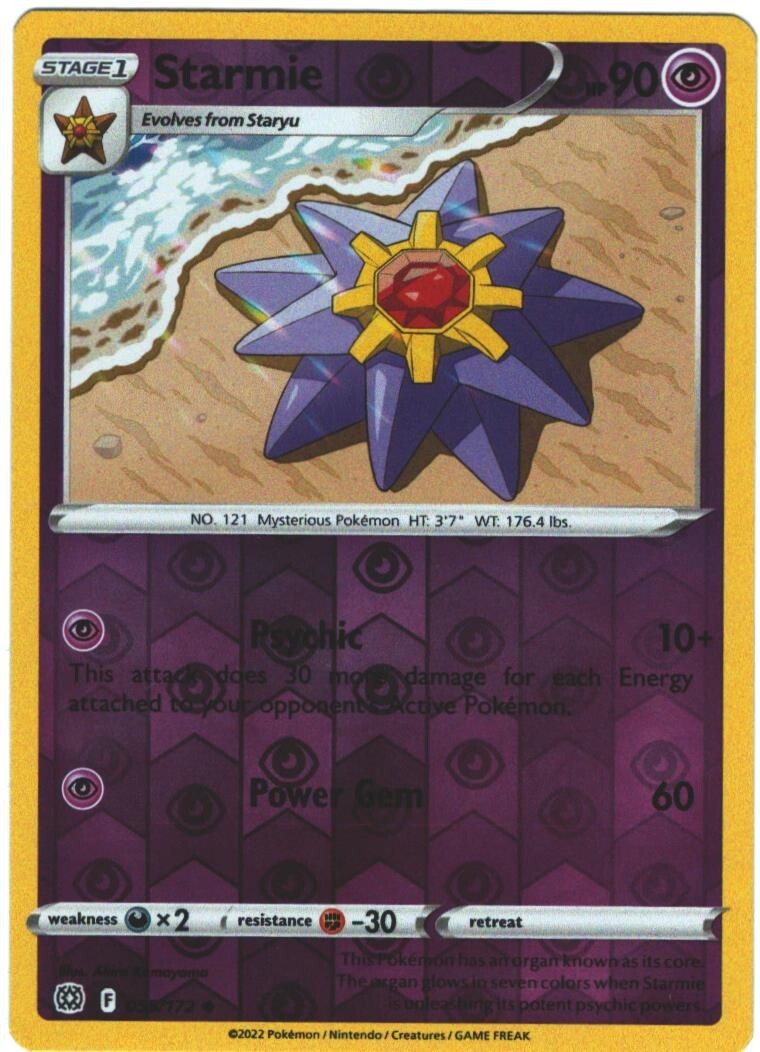 Starmie 55/172 Brilliant Stars Reverse Holo Uncommon Pokemon Card TCG 055/172