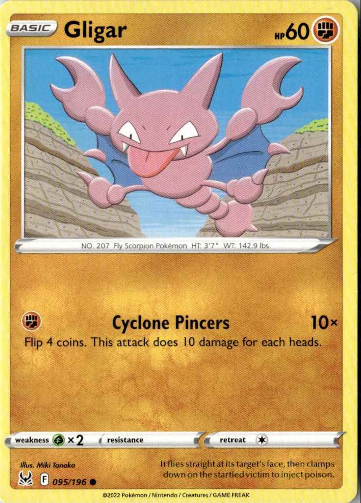 2022 Sword & Shield Lost Origin Gligar 95/196