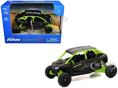 POLARIS RZR PRO R UTV BLACK & LIME GREEN DIECAST MODEL BY NEW RAY 07393