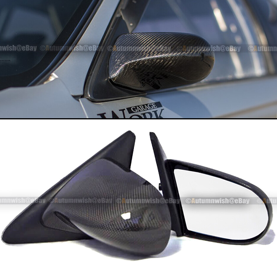 Kool Vue Manual Side Mirrors For Honda Civic 1996-2000 - Textured Black Pair