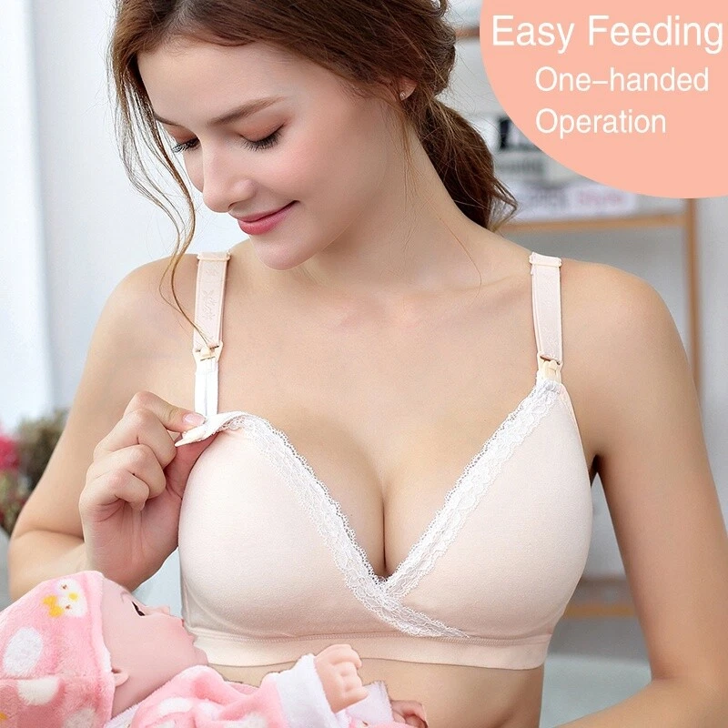 Women Nursing Maternity Bra Push Up Breastfeeding Bralette Wire Free Push  Up New