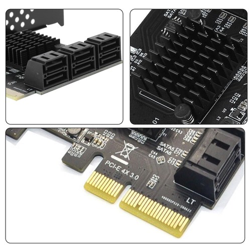 PCI-E To 6 Ports SATA 3.0 Controller Expansion Card Adapter 6Gbps For PC d cUaY - Afbeelding 6 van 10