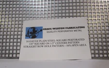 3/8"  SQUARE HOLE PERFORATED CARBON STEEL METAL 16 GA.- ----12" X 12"