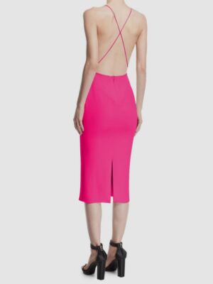 Brandon Maxwell Women's Backless Silk Crepe Dress - Fuchsia - Size 6