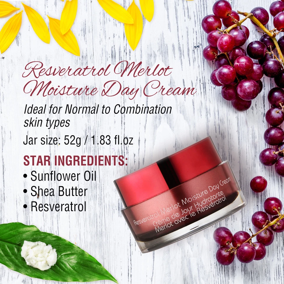 Vine Vera Resveratrol Merlot Day Moisturizing Hydrating Anti Aging Face Cream - Image 3 of 4