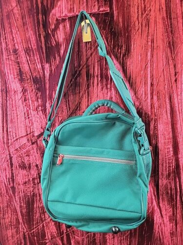 VINTAGE NWT NEW Delsey 12" Carry-On EMERALD Travel Overnight Bag Shoulder Strap - Picture 14 of 17