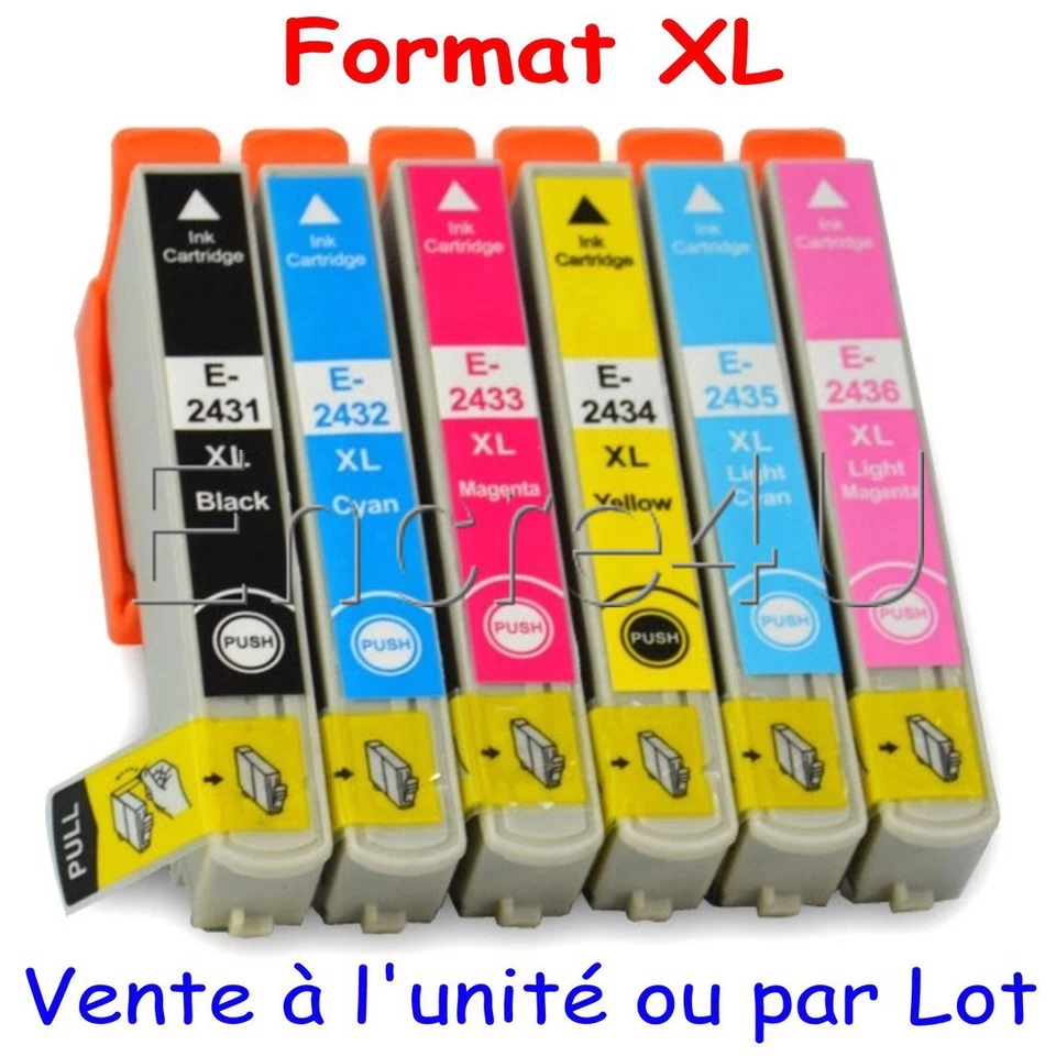 ENCRE4U Cartouches d'encre Non-OEM Epson imprimantes Photo XP 750 850 950 960 - 2438 XL