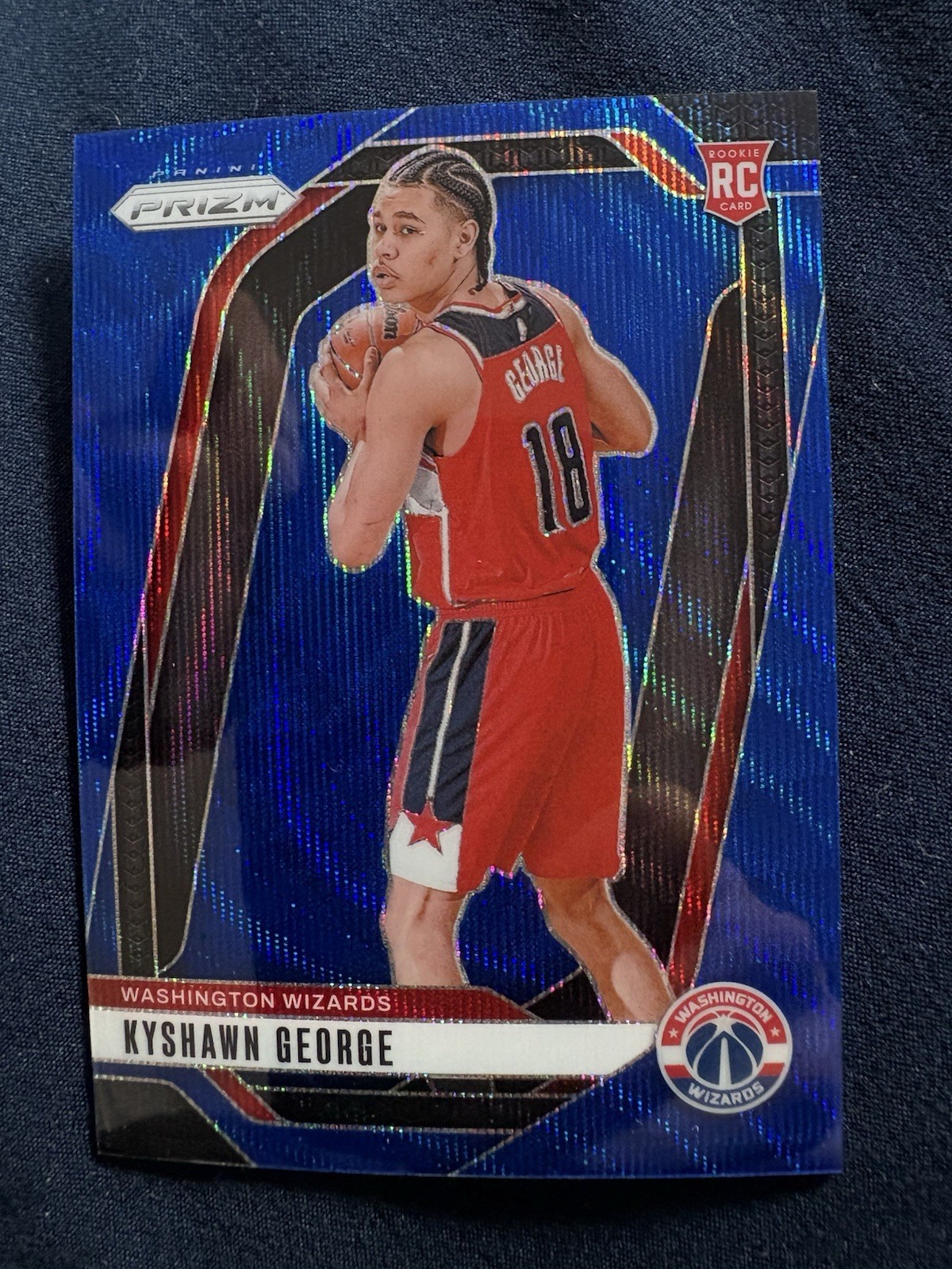 2024-25 Panini Prizm - Kyshawn George #257 Blue Wave Prizm /125 (RC)