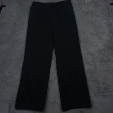 Hugo Boss Pants Mens 34x32 Black Straight Leg Dress Trousers Flat Front Classic