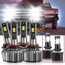 For Chevy Silverado 3500 2001-2002 LED Headlight Bulb Hi/Lo Beam+Fog Light Kit