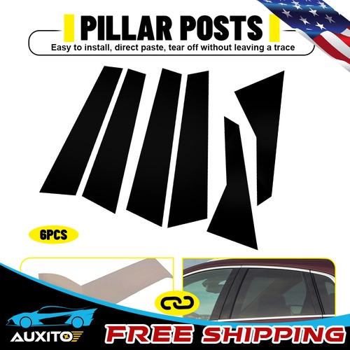 6PCS Pillar Post Door Window Cover Set Trims Black for 2017-2023 Cadillac XT5