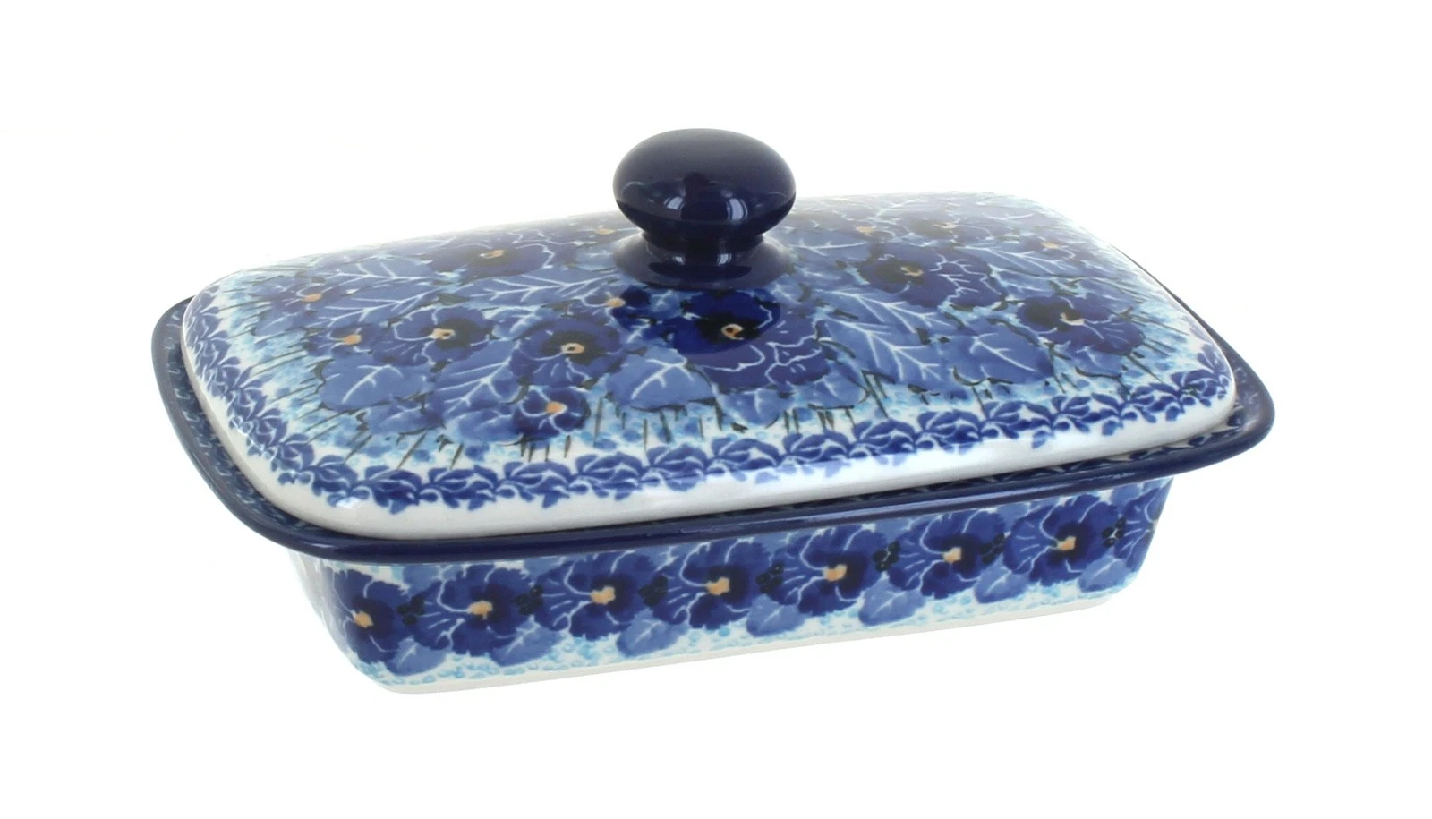 Blue Rose Polish Pottery Joanna Butter Dish