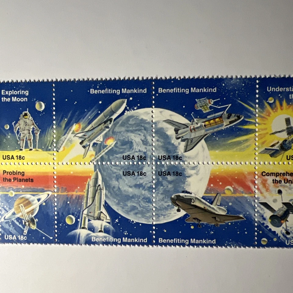 Scott 1912-1919 Space Achievement Issue 8 Stamp Block  - Image 3 of 4