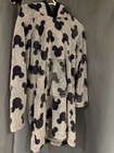 Disney Mickey Mouse Faux Fur Hooded Pullover Robe Long Sleeve Gray/Black Women M — photo 4