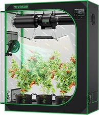 Hydroponic Grow Tent Kit Floor Tray Window Growing Indoor Plants 48"x24"x60"