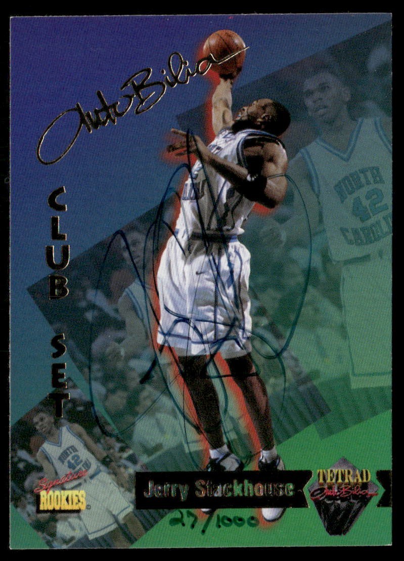 1995 Signature Rookies Tetrad Autobilia Autographs #74 Jerry Stackhouse /1000