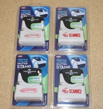 4x ACCUSTAMP2 Pre-Inked Shutter Stamp with Microban Red SCANNED & FAXXED