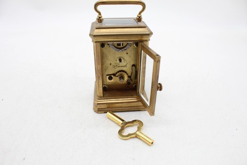 F Vintage Hands Miniature Mechanical 5 Glass Brass Carriage Clock, Keeps Time - Picture 9 of 20