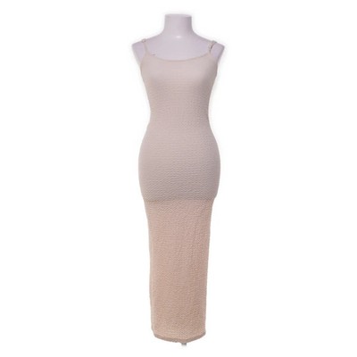 H&M, Maxikleid, Größe: XS, Beige, Elasthan/Polyester, Einfarbig, Damen #wLw