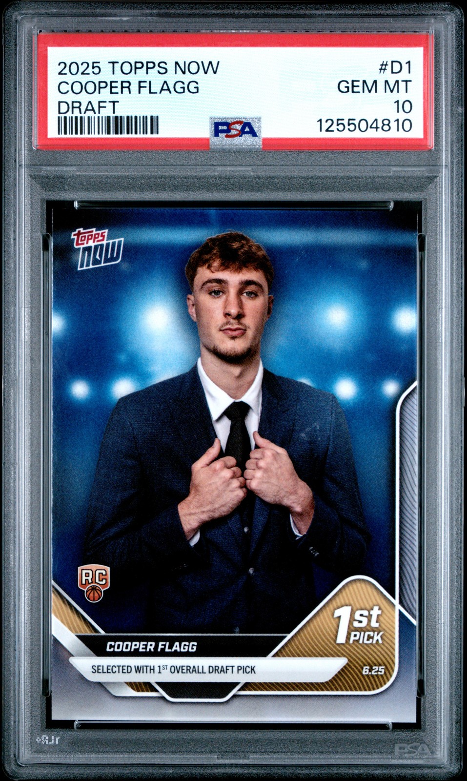 2025 TOPPS NOW DRAFT #D1 COOPER FLAGG PSA 10