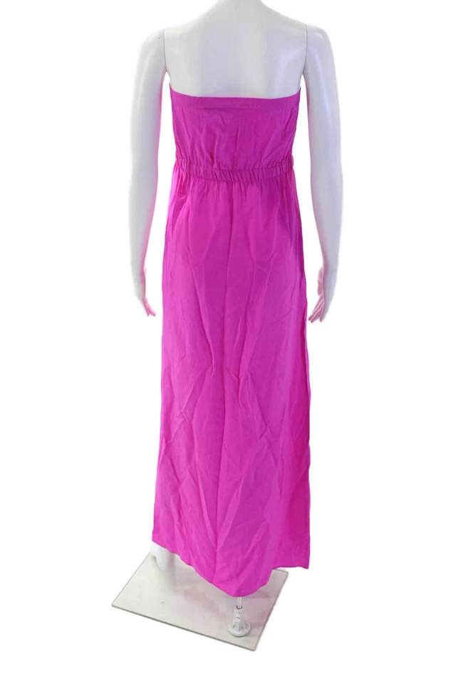 Twelfth Street by Cynthia Vincent Women Maxi Sundress Pink Silk Size M - Image 3 of 4