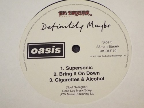 OASIS-DEFINITELY MAYBE-BIG BROTHER 2x LP GATE FOLD SLEEVE 2014 ISSUE - Picture 7 of 8