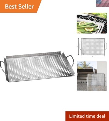 11x17 Heavy Duty Stainless Steel Grill Topper - Perfect for Fish and Vegetables