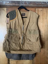 Vintage Men's Large Canvas Hunting Shooting Game Vest with Game Bag USA 60-70’s
