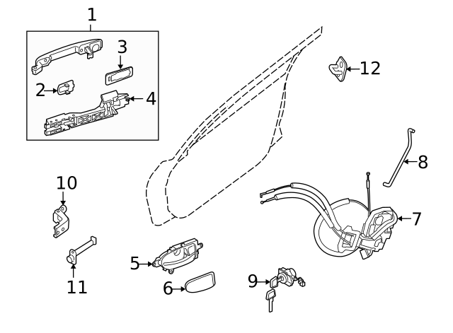 Nissan OEM 11-13 Altima-outside Door Handle Left 80607ZN97A for