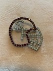 Vintage San Francisco 49ers Helmet Shaped Red & White Swarovski Crystals Brooch — photo 1