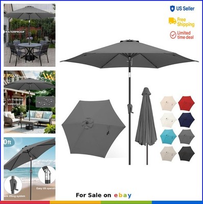 Patio Umbrella 10 FT Crank Tilt Outdoor Market Shade Table Seaside Porch Deck