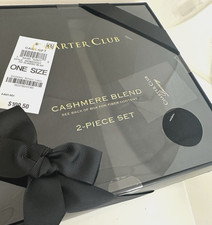 NIB Charter Club Cashmere Black Sleep Mask  Socks Boxed Gift Set 108