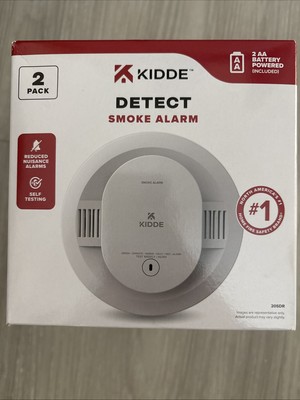 2 Pack Kidde Smoke Detector 20SDR AA Battery Powered LED Warning Light 2Pack