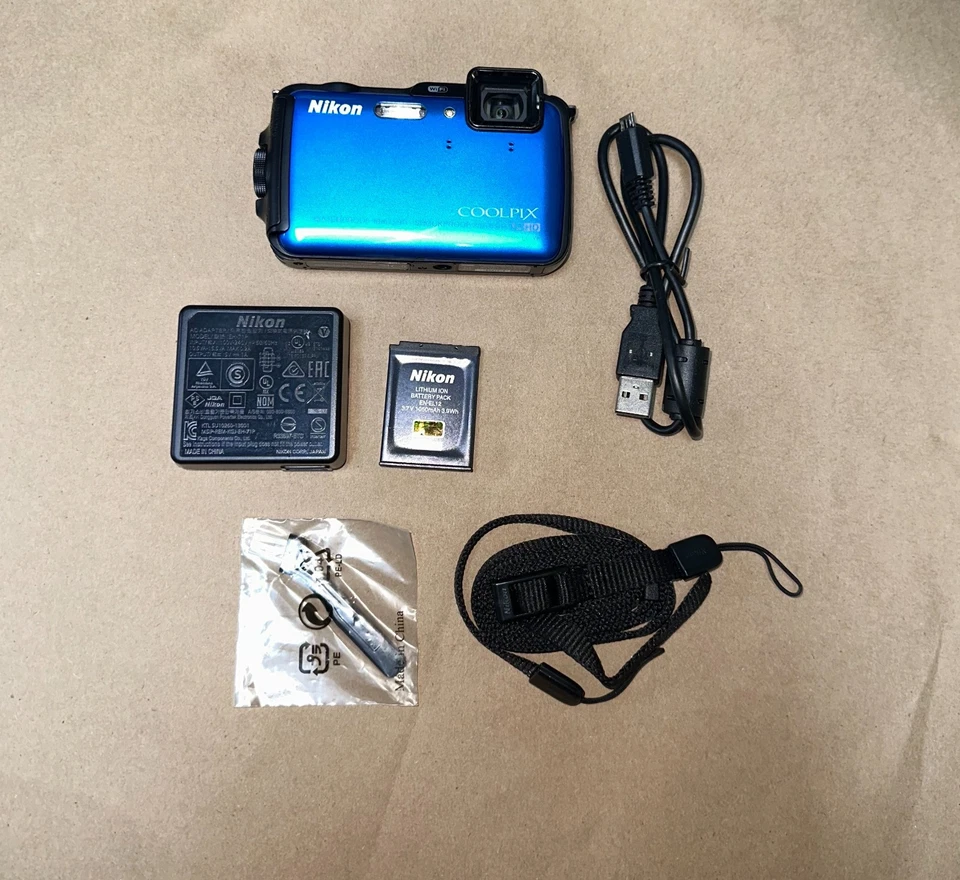 Nikon Coolpix AW120, 16 MP Waterproof Shockproof WiFi Digital Camera - BLUE - Image 3 of 4