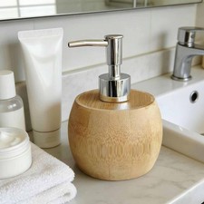 Bamboo Hand Soap Dispenser Dish Soap Pump Bottle for Travel Farmhouse Office