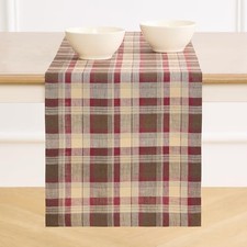 Plaid Table Runner 156 Inches Long - 100 Pure 14 x 156 Inch Rustic Multicolor
