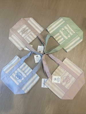 Trader Joe s Pastel Set of (4) Canvas Tote Bags Limited Edition New 2026 w/Tags