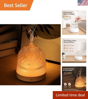 Glass Essential Oil Diffuser Ultrasonic Aromatherapy 200ml Auto-Off 7 Color