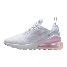 Nike Air Max 270 Big Kids' Shoes White/Light Smoke Grey/Pink Foam 