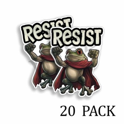 Portland Frog says RESIST - Anti TRUMP Decals Vinyl Stickers 20 pack 3'' tall