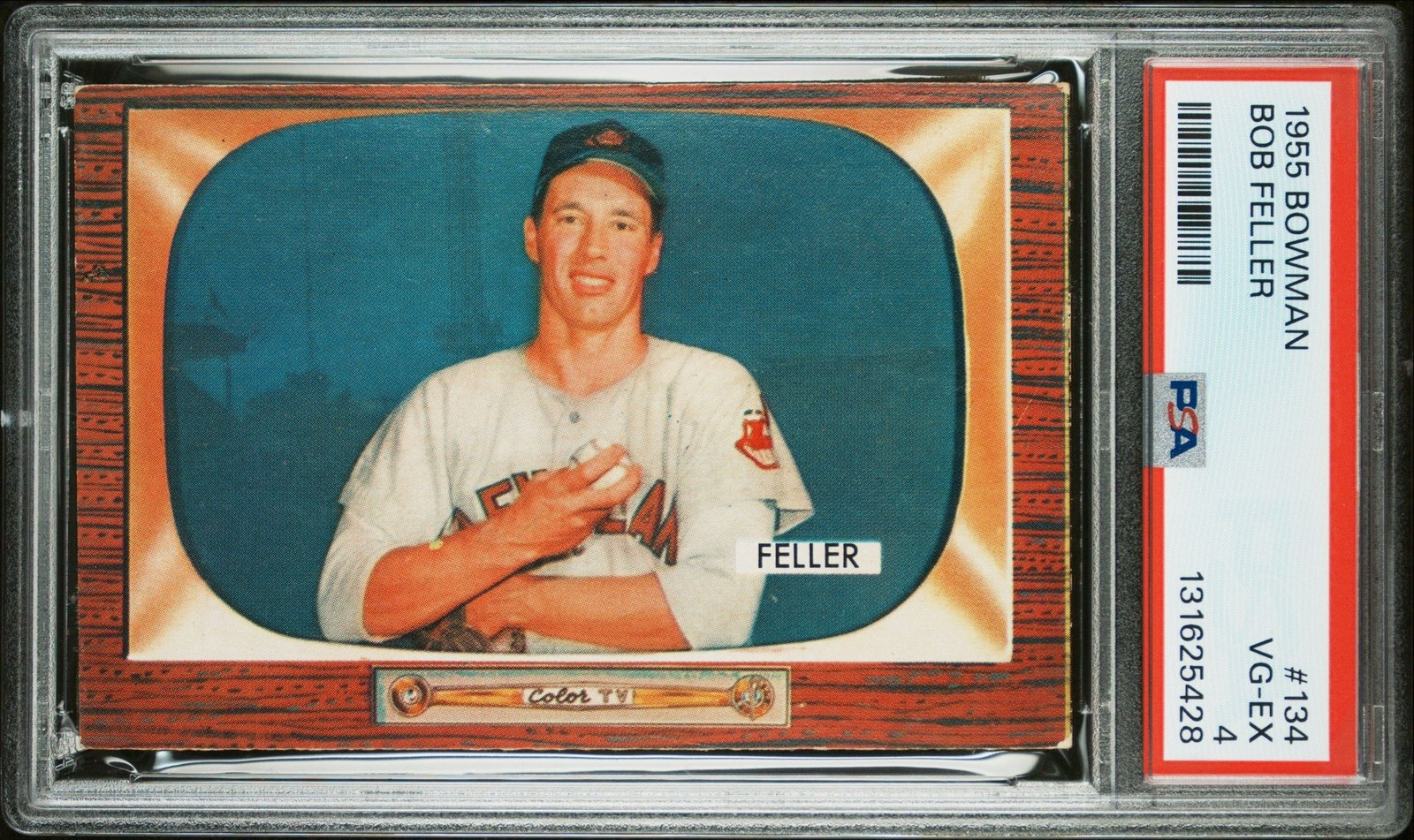 Bob Feller 1955 Bowman PSA 4 #134 Cleveland Indians