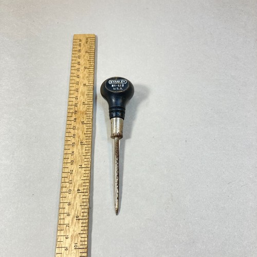 Vintage Stanley Scratch Awl Scribe Wood Handle Metal Shaft #61-122 USA