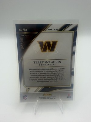 2025 Panini Select Terry McLaurin #288 Club Level Neon Green Prizm